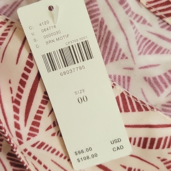 By Anthropologie Palm Leaf Printed Mini Wrap Skirt - Size 00 - Picture 9 of 10